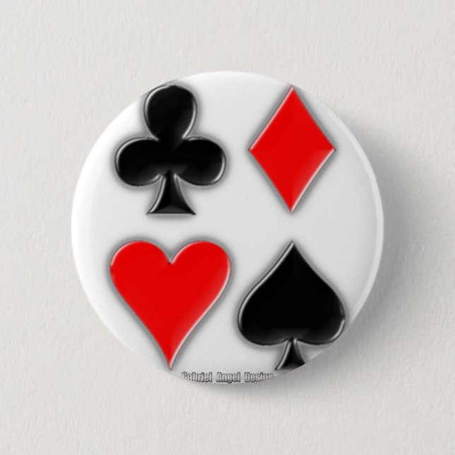 Card Suits 2 Inch Round Button (Front)