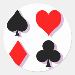 Card Suits Classic Round Sticker