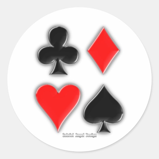 Card Suits Classic Round Sticker (Front)