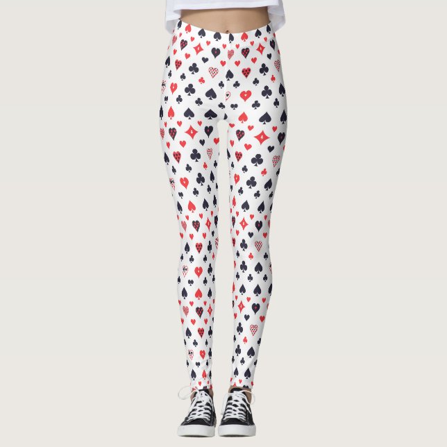 Card Suits Leggings, Leggings (Front)