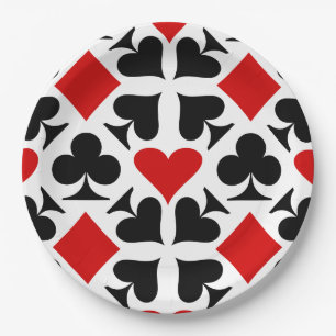 Card Suits Pattern Paper Plate