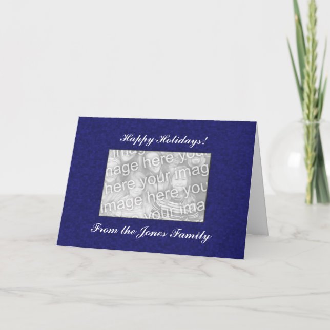 Card Template - Blue Mosaic (Front)