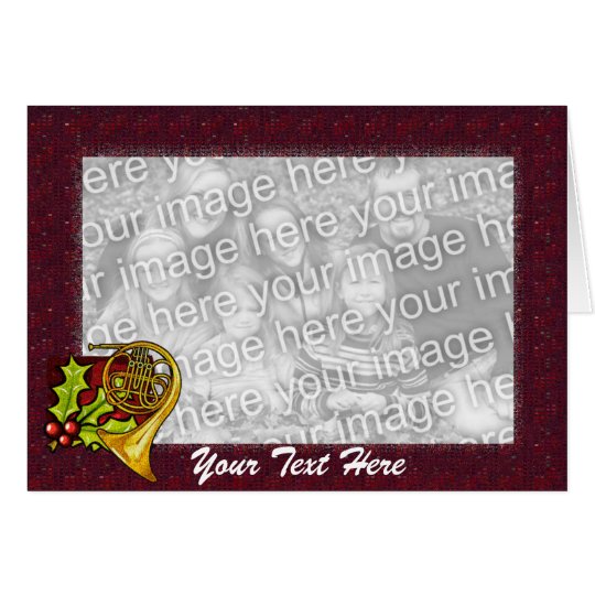 Card Template - Christmas French Horn