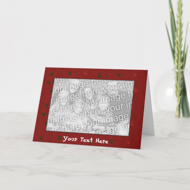 Card Template - Christmas Paws (Front)