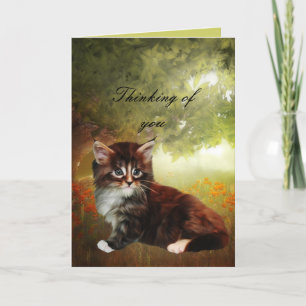 Card  "Thinking of you" Cat Kitten