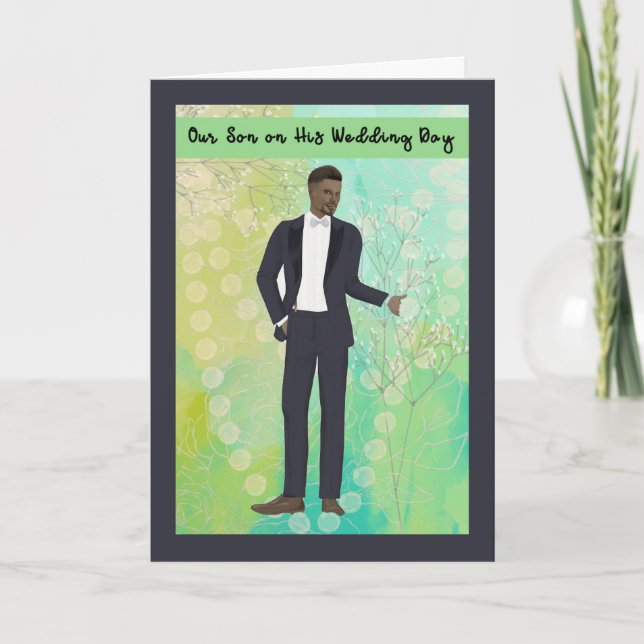 Card to Black Son on Wedding Day (Front)