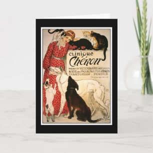 Card:  Vintage Steinlen "Clinique Cheron" Card