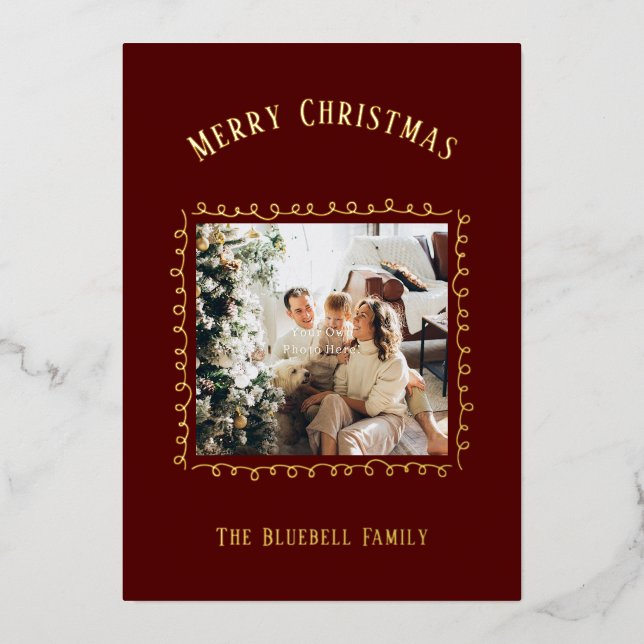 Card With Foil- Personalised Photo Merry Christmas (Front)