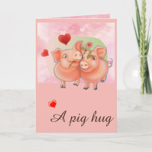 Card with love pigs