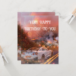 Card With Nissan GTR Flat Card