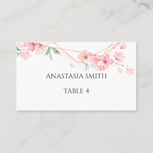Card with the name and number of the table.