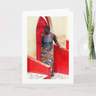 Card, "Woman at Red Door" Card