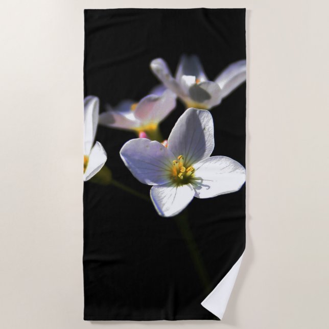 Cardamine Pratensis Flowers btcna Beach Towel (Front)