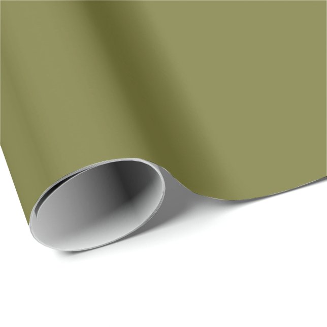 Cardamom Seed Green Solid Colour Print, Earthy Wrapping Paper (Roll Corner)