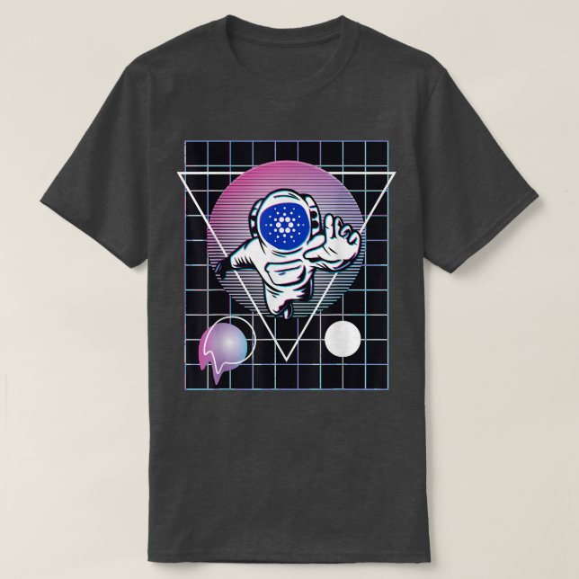 Cardano Crypto Astronaut Outer Space  T-Shirt (Design Front)