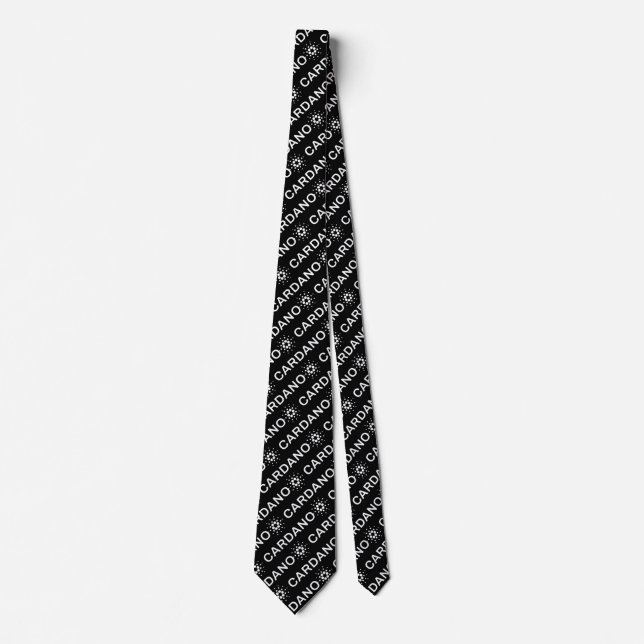 Cardano Full Logo White Text - Tie (Front)