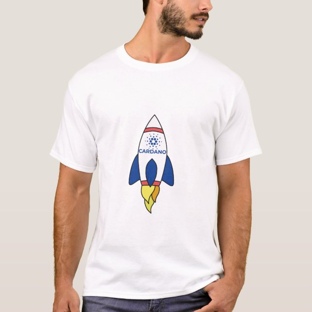 Cardano To The Moon Rocket T-Shirt (Front)