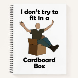 Cardboard Box Not Trying To Fit In Farewell Party Notebook