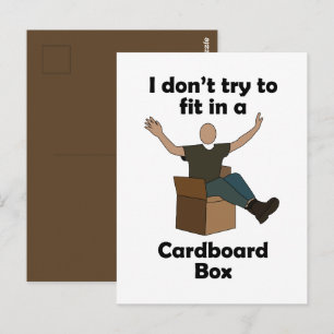Cardboard Box Not Trying To Fit In Farewell  Postcard