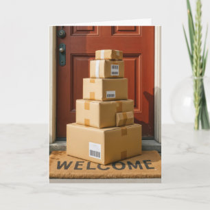 Cardboard Boxes For Getting Old Birthday Humor Card