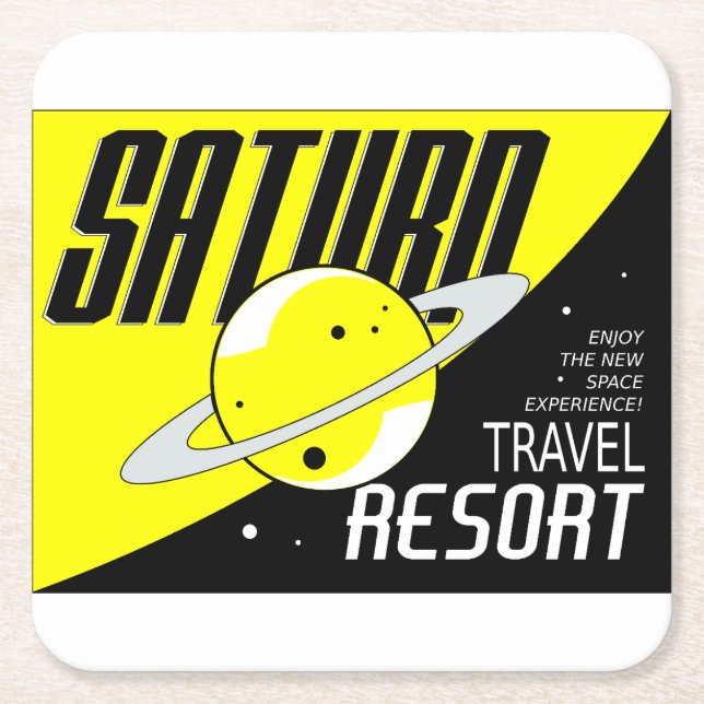 Cardboard boxes with spatial design square paper coaster (Front)