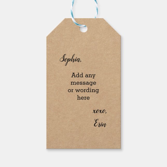 Cardboard Customised Gift Tags (Front)