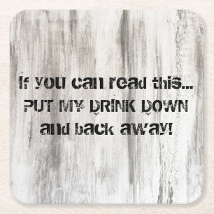 Cardboard Drink Coaster - Back Away