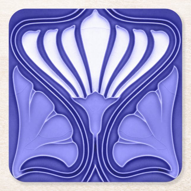 Cardboard Drink coaster paper art nouveau (Front)