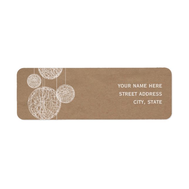 Cardboard Inspired Twine Globes Address Label (Front)