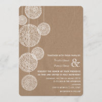 Cardboard Inspired Twine Globes Wedding Invitation