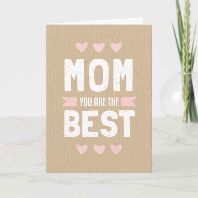 Cardboard Mother's Day Text Design Card (Front)