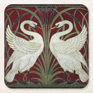 Cardboard paper drink coaster art nouveau style