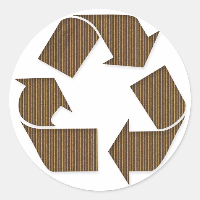 Cardboard Recycle Symbol Sticker (Front)