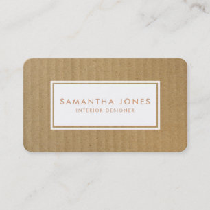 Cardboard Simple Modern Interior Designer Business Card