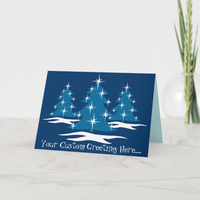 Carde bonnes fêtes les cartes de Noël bleues (Devant)