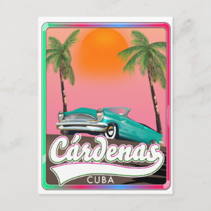 Cárdenas Cuba vintage travel poster Holiday Postcard