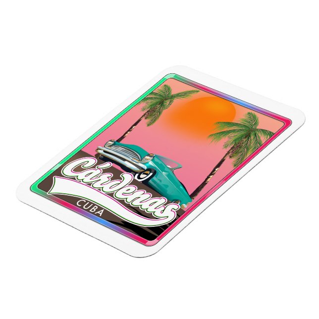 Cárdenas Cuba vintage travel poster Magnet (Left Side)