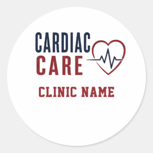 Cardiac Care Heart Design Classic Round Sticker