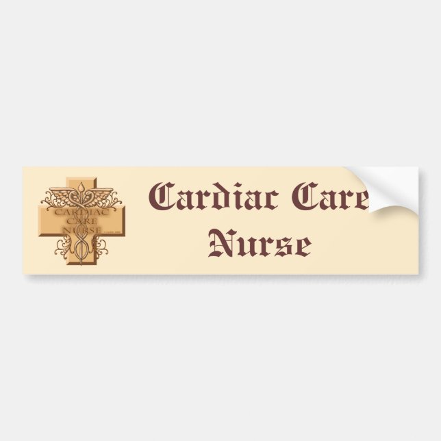Cardiac Care Nurse Caduceus custom name Bumper Sticker (Front)