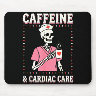 Cardiac Care Nurse Valentine Skeleton Coffee Caffe Mouse Pad