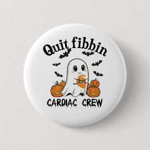 Cardiac Crew Funny Boo-Ghost Pumpkin 2 Inch Round Button