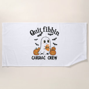 Cardiac Crew Funny Boo-Ghost Pumpkin Beach Towel