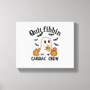 Cardiac Crew Funny Boo-Ghost Pumpkin Canvas Print