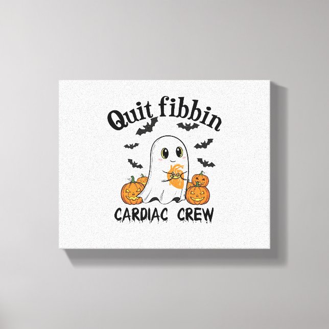 Cardiac Crew Funny Boo-Ghost Pumpkin Canvas Print (Front)