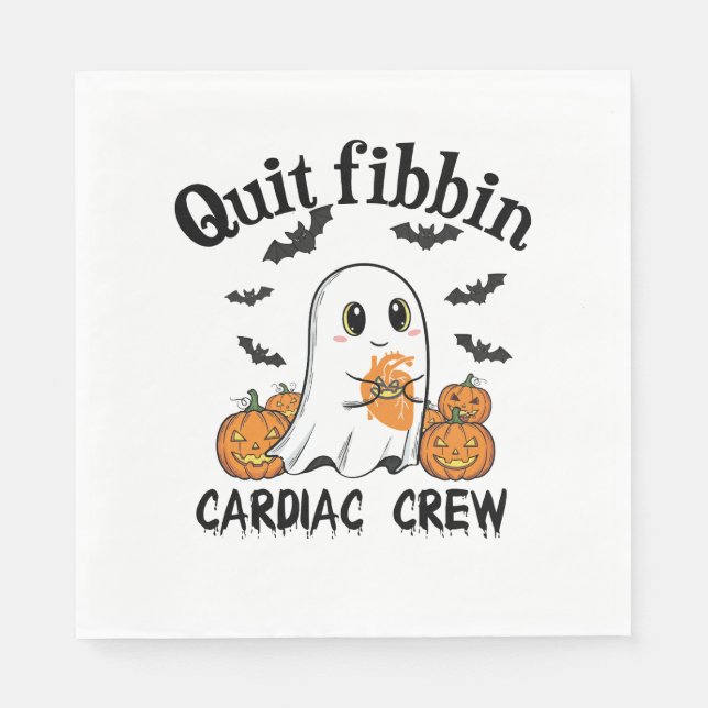 Cardiac Crew Funny Boo-Ghost Pumpkin Napkin (Front)