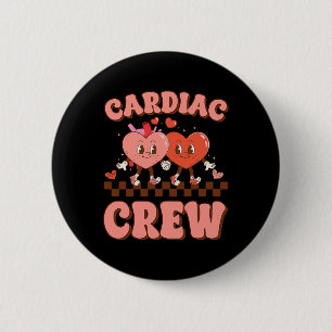 Cardiac Crew Heart Nurse Echo Tech Valentine Days  2 Inch Round Button