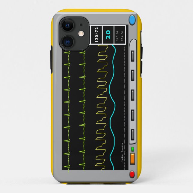 Cardiac Monitor iPhone and Electronics Cases (Back)
