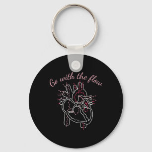 Cardiac Nurse Anatomy Cardiology Human Heart Flow Keychain