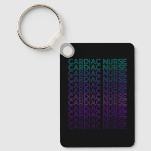Cardiac Nurse Cardiology Retro CNS Keychain