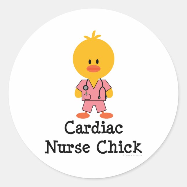 Cardiac Nurse Chick Stickers (Front)